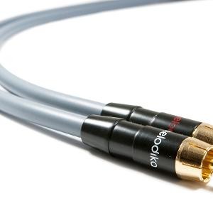 Gunmetal Chinch-Kabel MD2R10G 2 x 1,0 m, 24 Karat vergoldete Vollmetallstecker