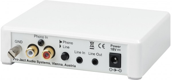 Phono Box E BT 5 Kabelloses Bluetooth-Streaming für Phono und Line Quellen von Pro-Ject weiß