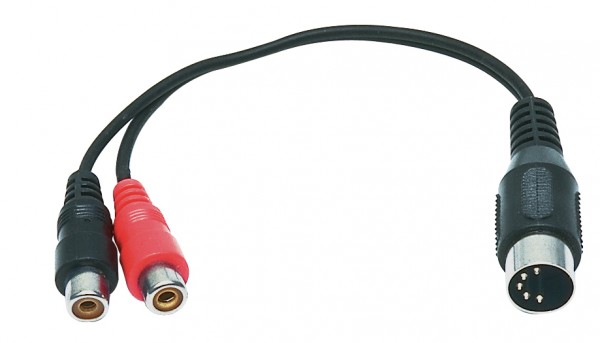 Audioadapter, 2x Cinchkupplung auf 5 poliger DIN Stecker, 0,2m
